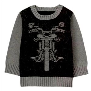 Gymboree Boys Moto Boss Racing Bike Grey Black Sweater, size 3 T
